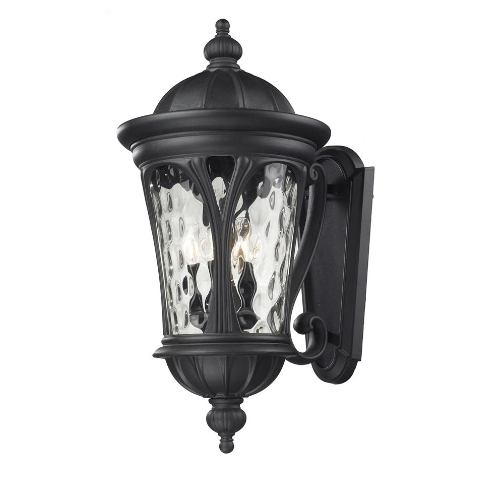 Z-Lite 543B-BK 5 Light Outdoor Light in Black with a Water glass Shade